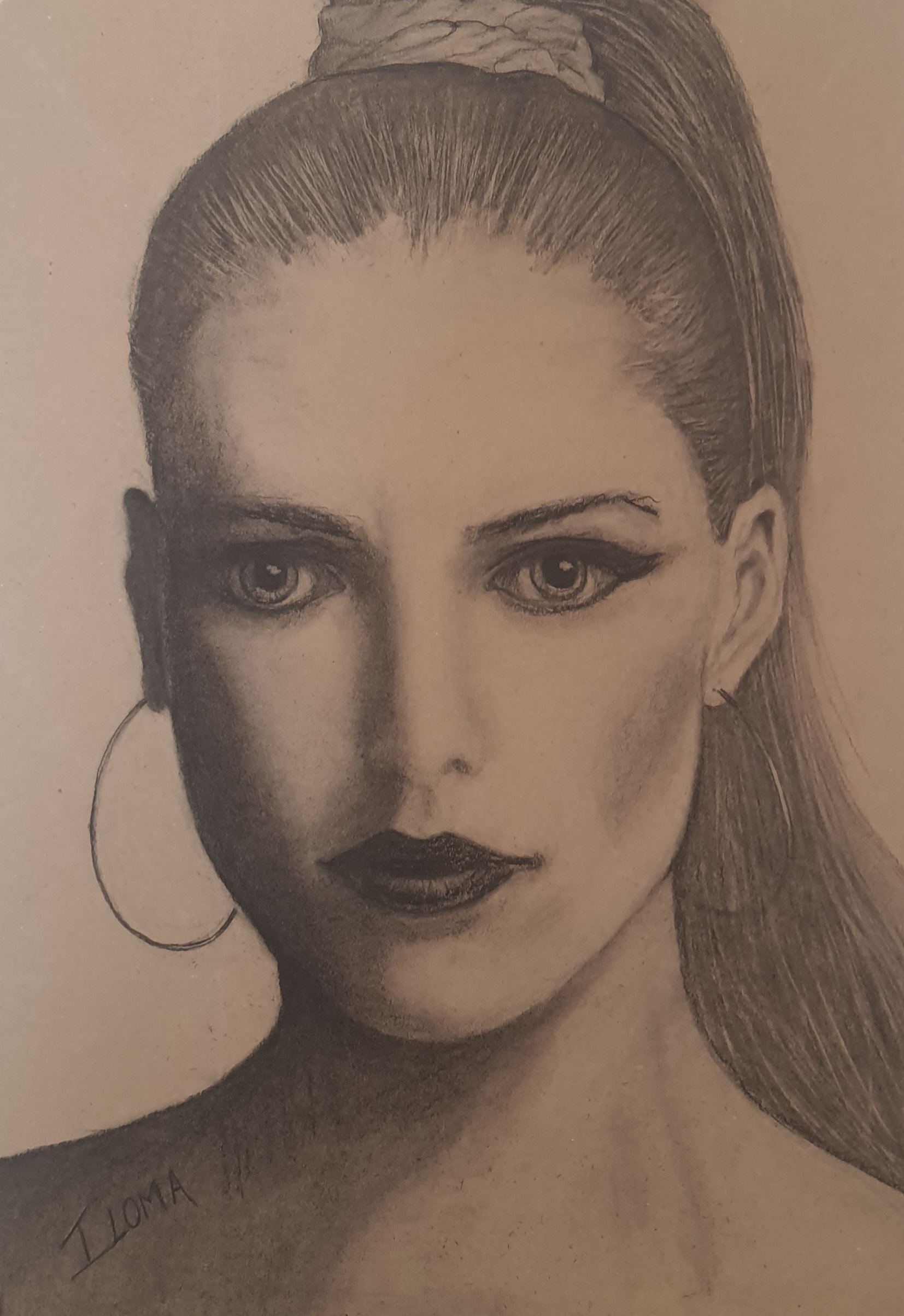 Zania charcoal drawing